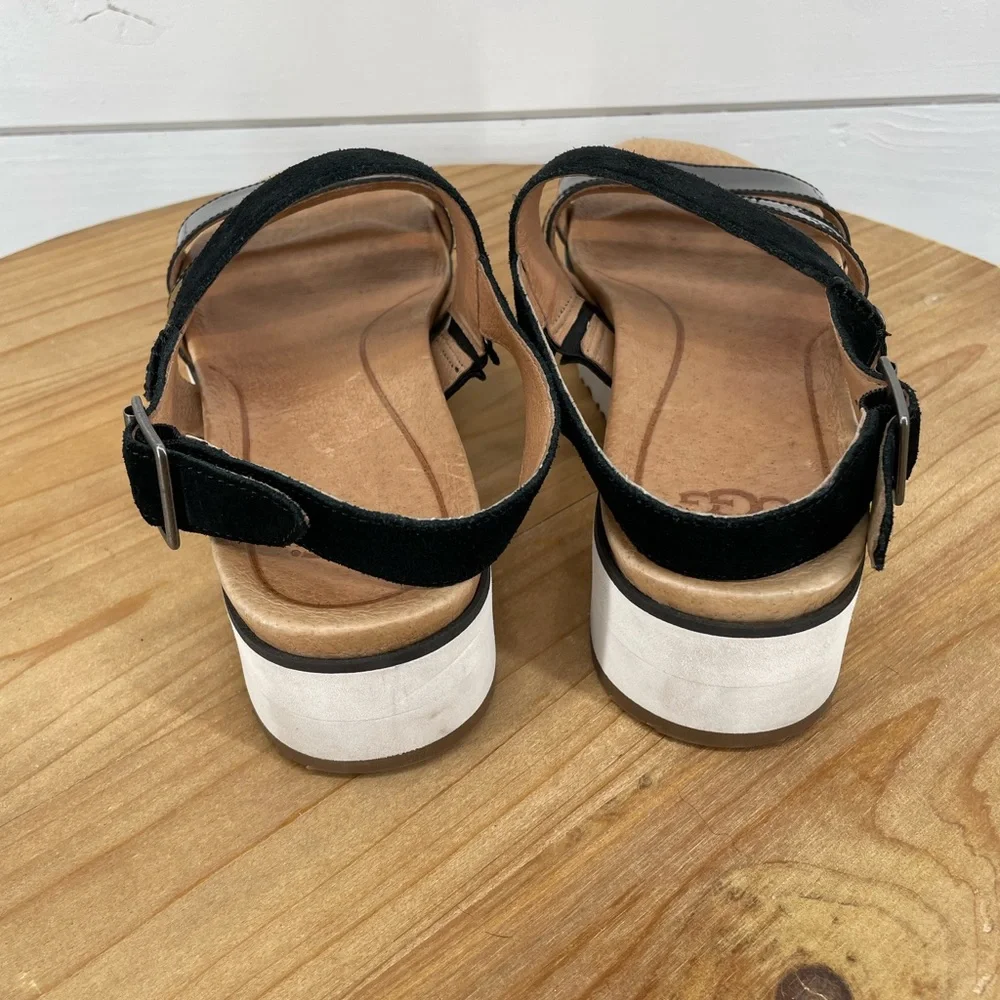UGG Black and White Women's Sandals - Picture 5 of 12